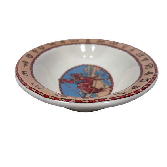 Pipestone Cow Camp Vegetable Bowl 12" Cowboy Horse Scene Oval Buckeye Blake - Picture 5 of 8